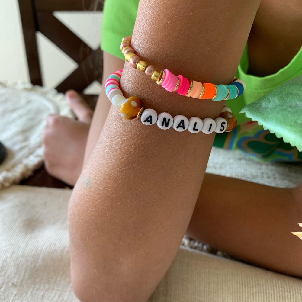 Name clay stretch bracelets